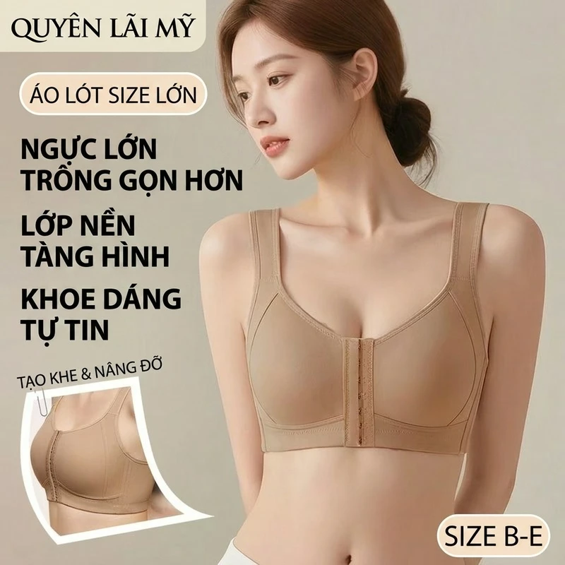 Áo Ngực Nàng Mũm Mĩm - Cài Trước Tháo Nhanh, Nâng Đỡ Vượt Trội, Chống Rung & Chảy Xệ
