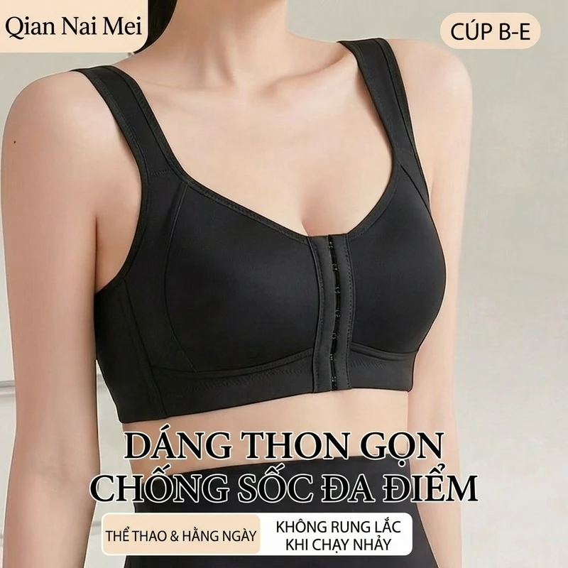 Áo ngực không gọng nâng ngực ngăn chảy xệ cổ trước gom ngực không vết chống rung thể thao size lớn toàn cốc