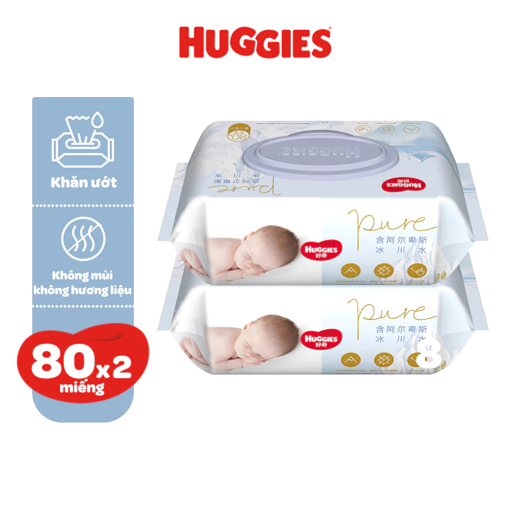 ✨ Khăn Ướt Huggies Golden 80 Miếng Chính Hãng - Tinh Khiết Lành Tính [Voucher Extra, Freeship]