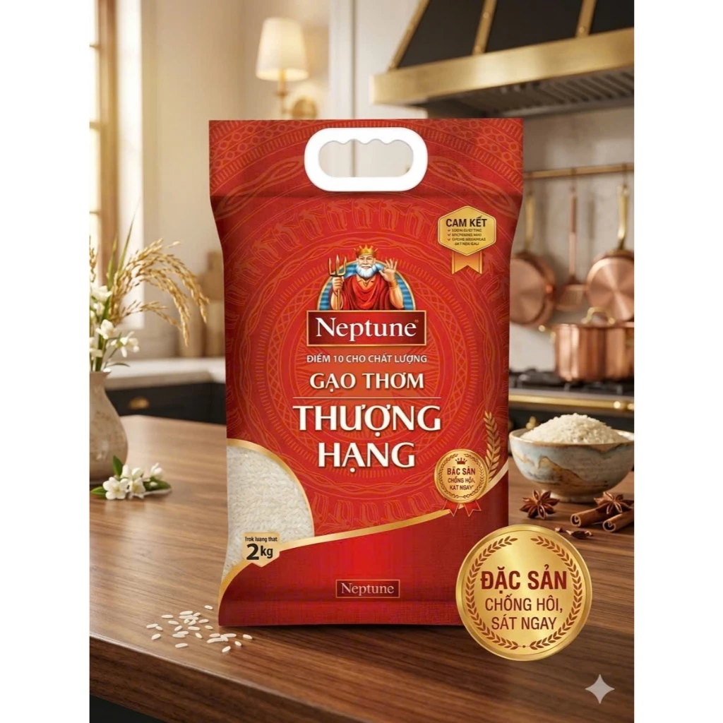 Gạo thơm thượng hạng Neptune túi 5kg