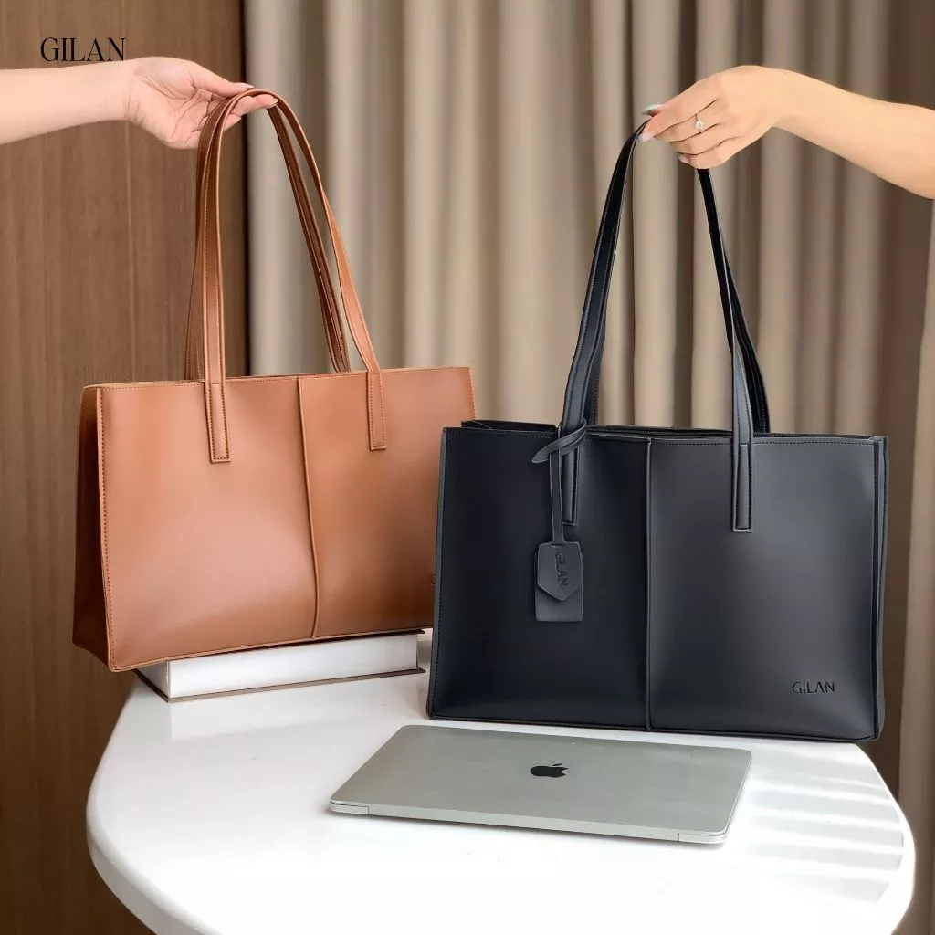 GILAN Túi tote nữ Jet bag TCS022 (3 màu) thiết kế hiện đại, đựng vừa Laptop 15.6inch, A4, phù hợp đi làm, đi học
