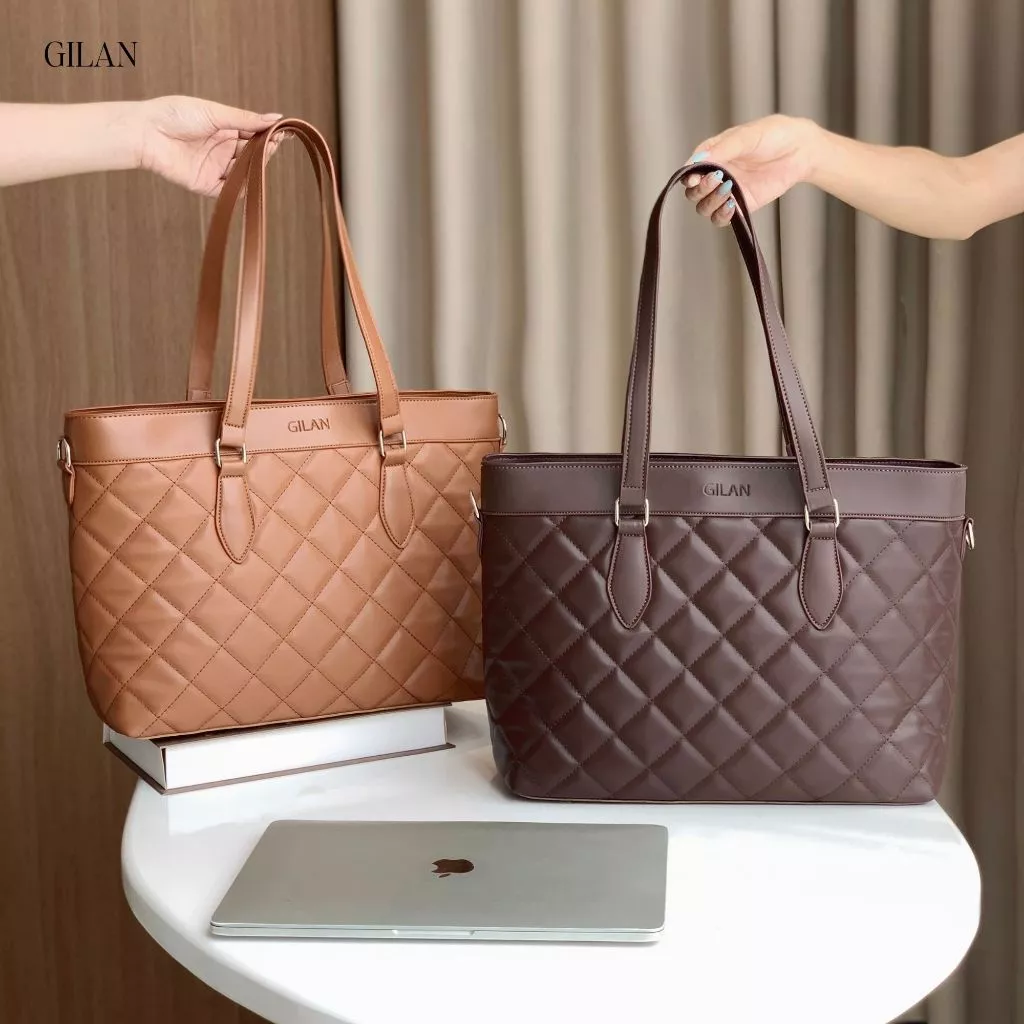 GILAN Túi tote nữ đeo vai Lena bag TCS025 (4 màu) thiết kế hiện đại, vừa Laptop 15.6inch, A4, phù hợp đi làm, đi học