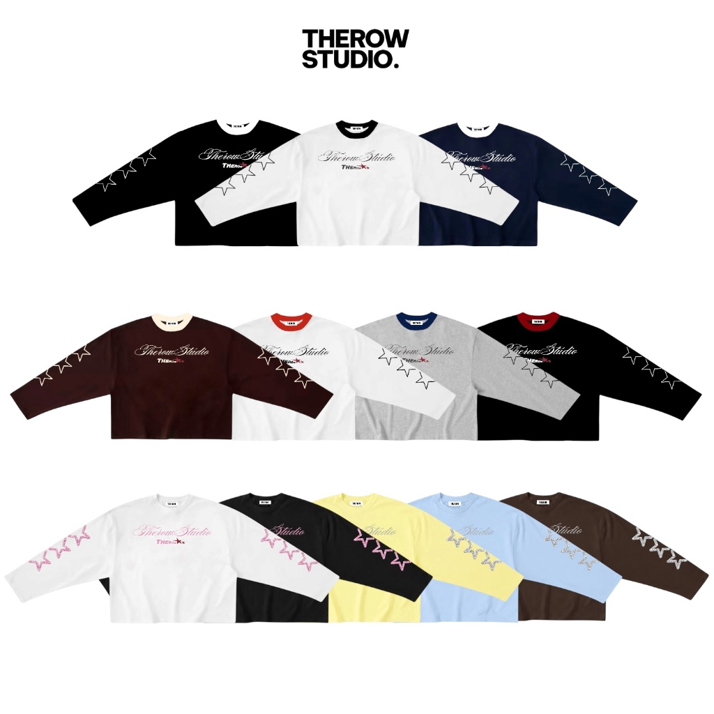THEROW Áo Thun Tay Dài Long Sleeve Boxy 250gsm Form Rộng Cổ Tròn "STAR" Unisex…