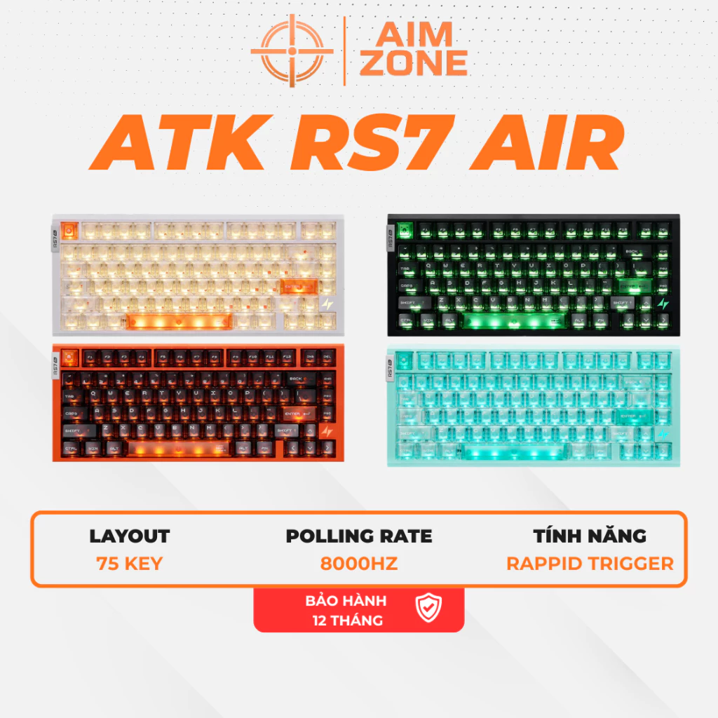 Bàn Phím Gaming ATK RS7 AIR Esports | Phím Rappid Trigger | Layout 75 % | HÀNG NEWSEAL CHÍNH HÃNG