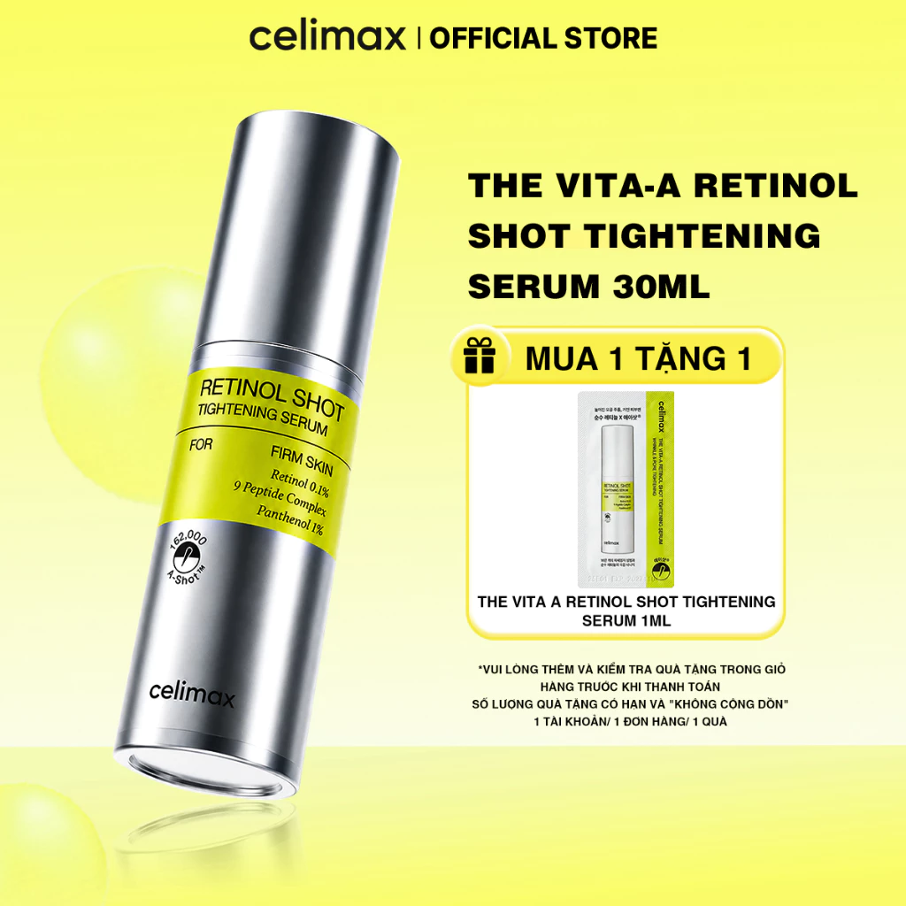 Serum Hỗ Trợ Dưỡng Sáng, Thu Nhỏ Lỗ Chân Lông Celimax The VITA-A Retinol Shot Tightening Serum 30ml [1]