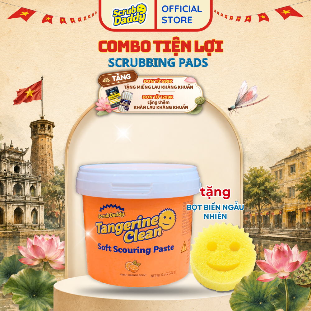 Chất tẩy dạng bột nhão Tangerine Clean - Scrub Daddy rửa sạch mọi vết bẩn