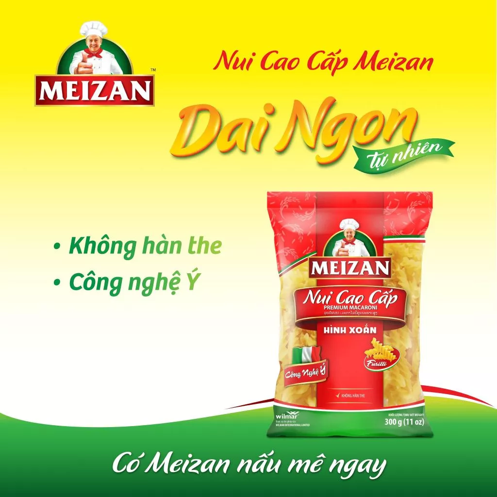 Nui cao cấp Meizan (Hình xoắn) 300g