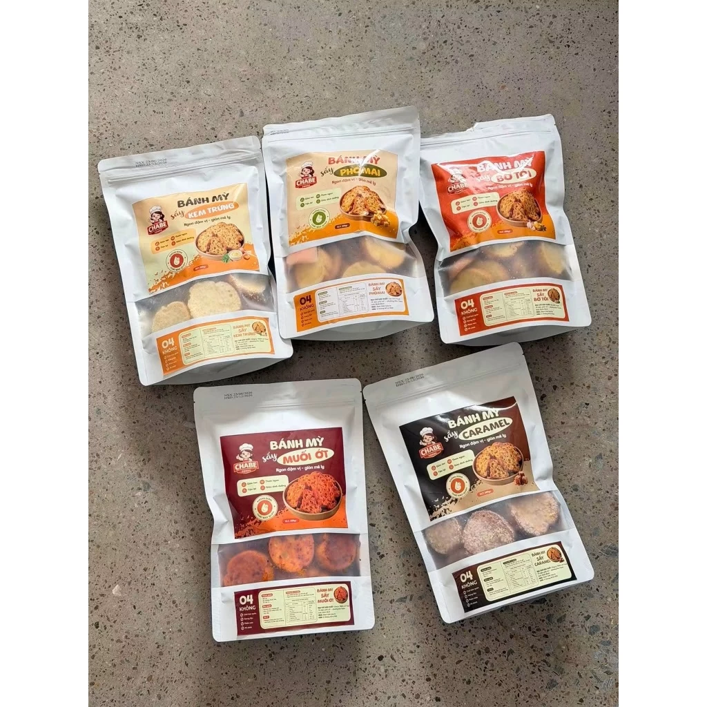[HOẢ TỐC HN] Combo Mix 3 Vị Bánh Mỳ Sấy CHABE FOODS Thơm Ngon, Giòn Vị, Ăn Vặt Trà Chiều