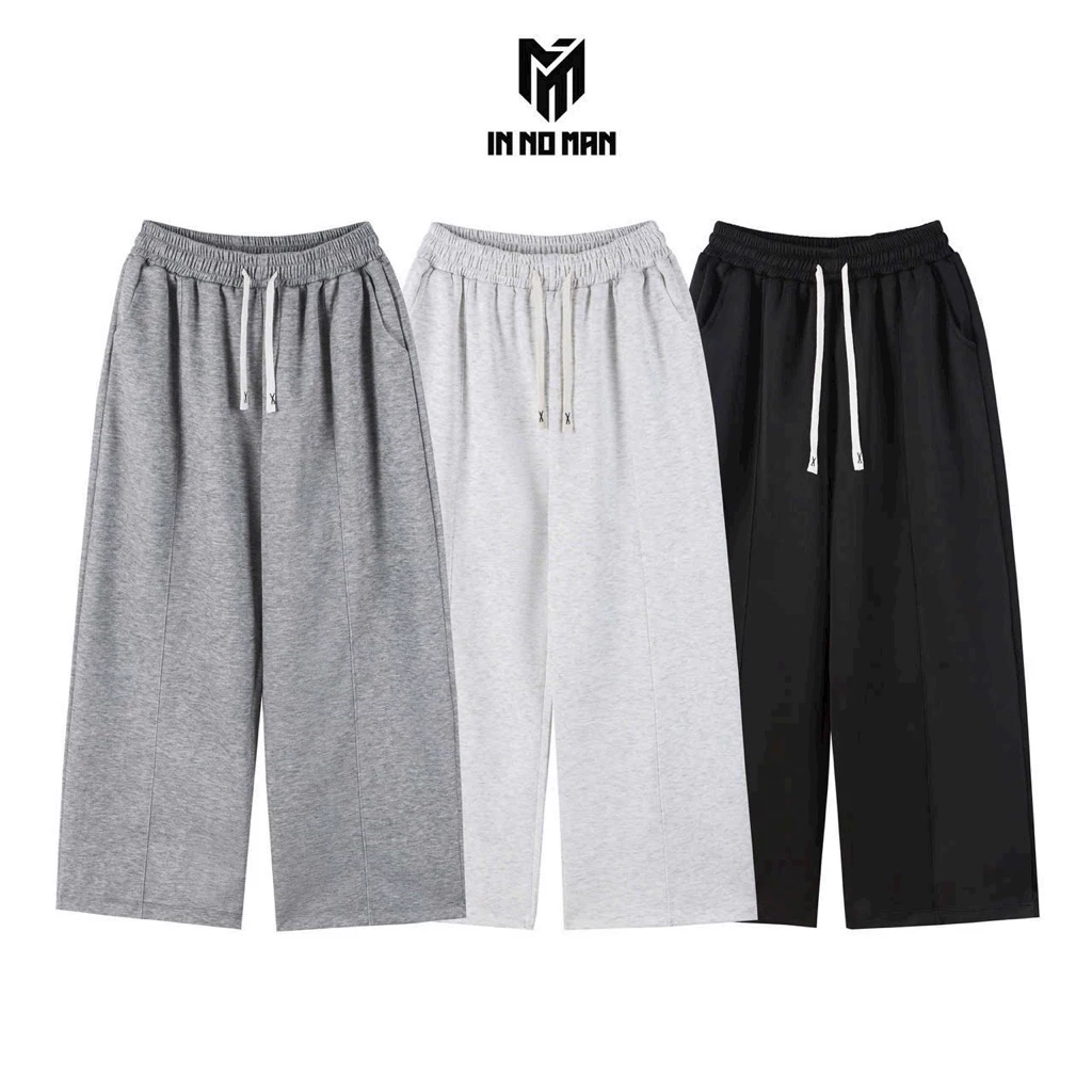 Quần Nỉ Nam Nữ Ống Rộng Form Suông Basic Cao Cấp – Chất Nỉ Cotton Mềm Mịn, Cạp Chun Dây Rút