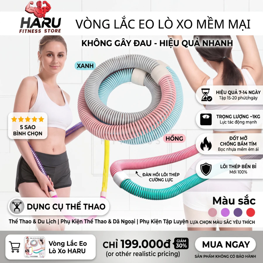 ( BẢN VÍP  ) 1kg  Vòng lắc eo lò xo SASUKE mềm mại