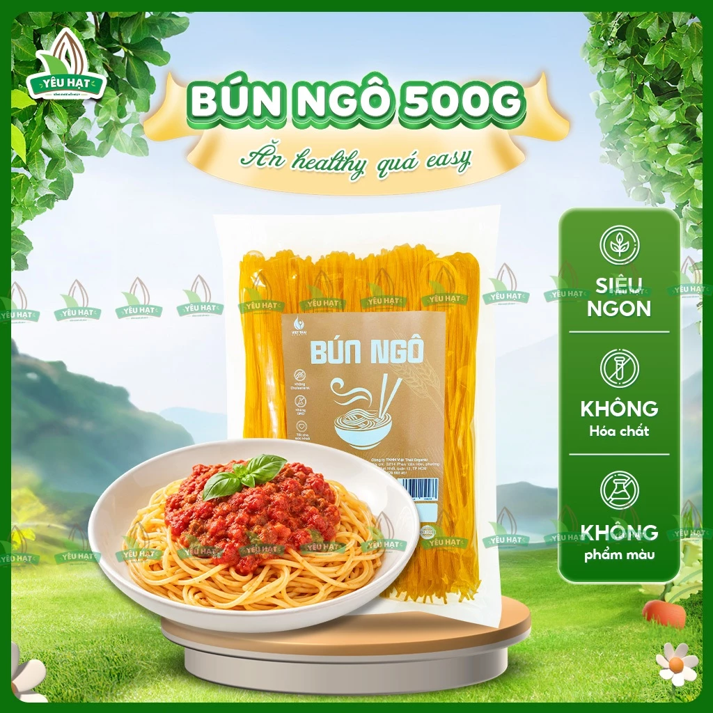 Bún Ngô Việt Thái Ăn Eat Clean Thực Dưỡng Ăn Dặm Dai Ngon Nấu Spaghetti Healthy Gói 500g Yêu Hạt