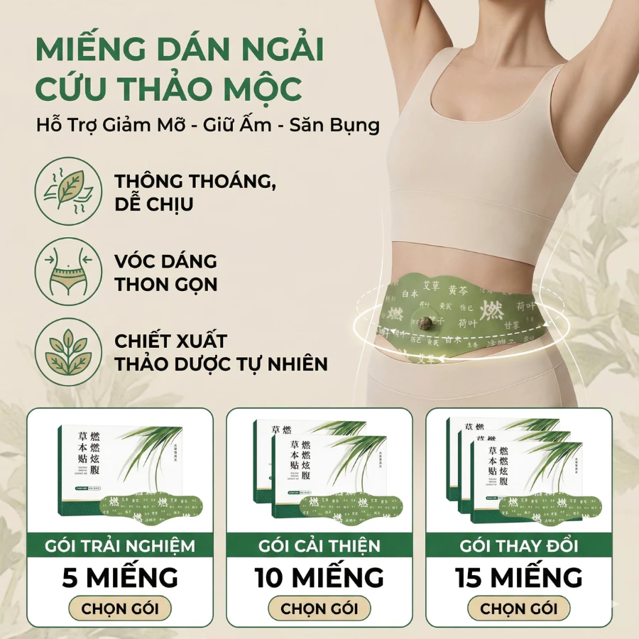 Miếng Dán Nhiệt Thảo Mộc 55°C – Giữ Ấm Bụng, Tỏa Nhiệt Nhanh, Dán Là Nóng Ngay an toàn sử dụng