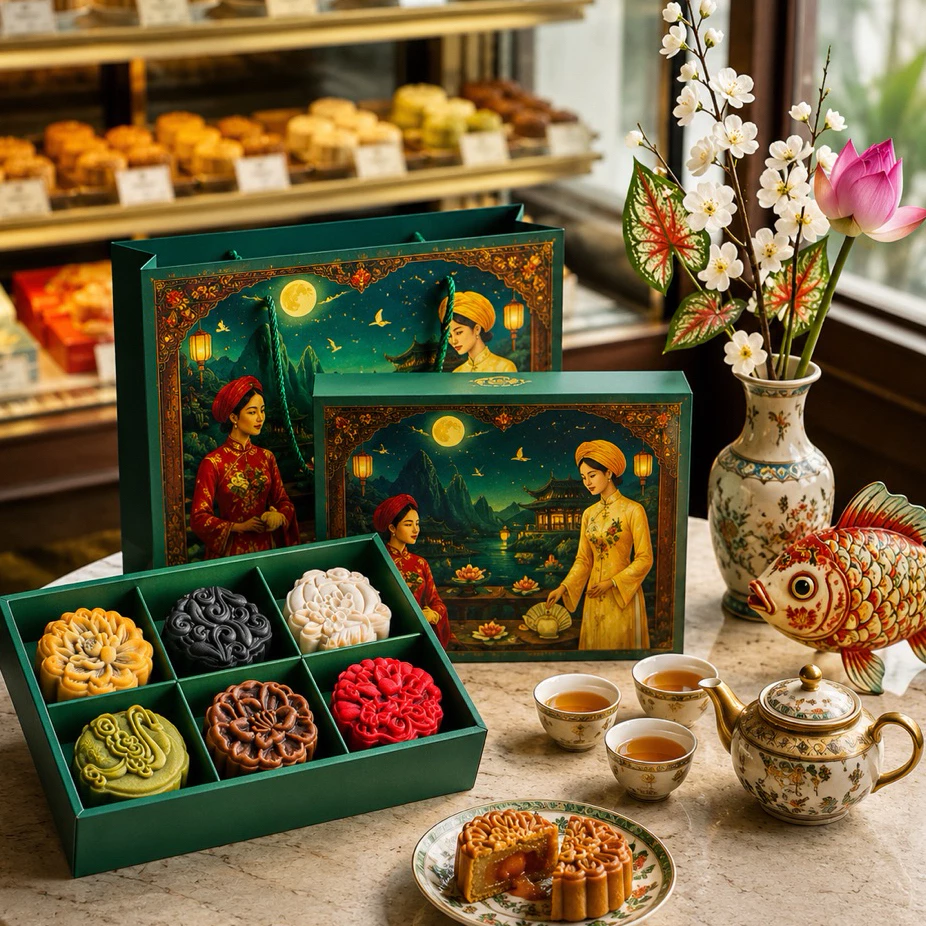 Hộp Bánh Trung Thu Mini Ít Ngọt - Hộp 6 bánh x 75gram