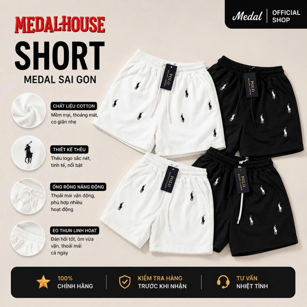 [LOẠI 1] Quần Short Ralp – Quần Đùi Polo Ralp Nhiều Màu, Hàng Loại 1 Nam Nữ Unisex MC006m .
