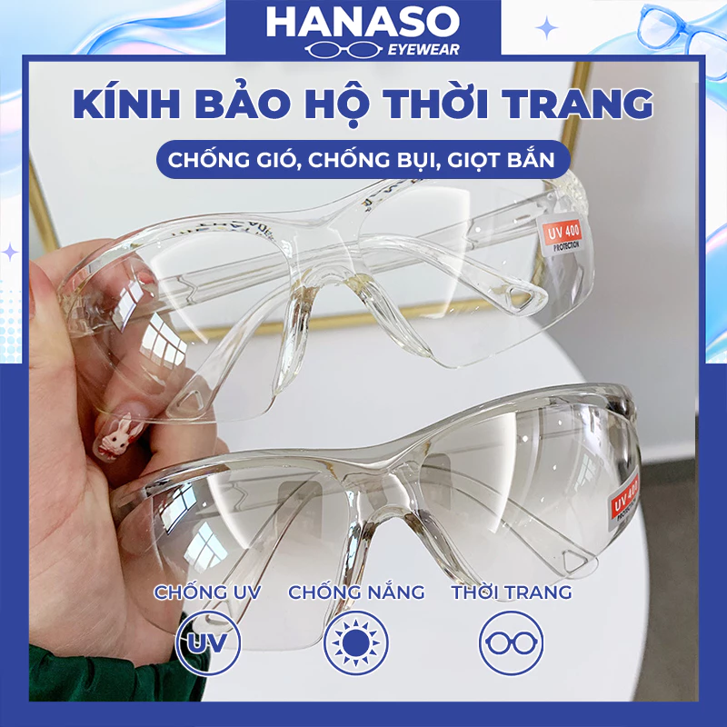 Kính mắt bảo hộ nữ nam mắt kính râm mát không độ chống UV400 và tia bức xạ chống bụi và côn trùng đẹp giá rẻ 054