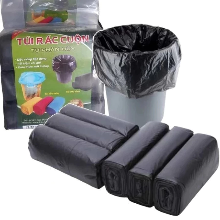 Túi Rác Tự Phân Hủy Kích Thước Lớn 55x65cm - 1 Cuộn Dùng Thử
