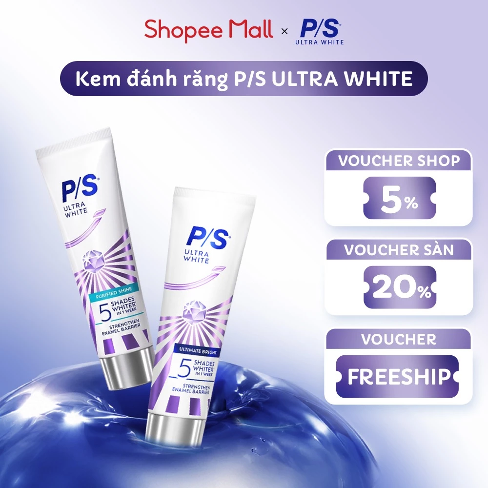 [MỚI] Kem đánh răng P/S Ultra White Trắng Bật 5 Tông 100g