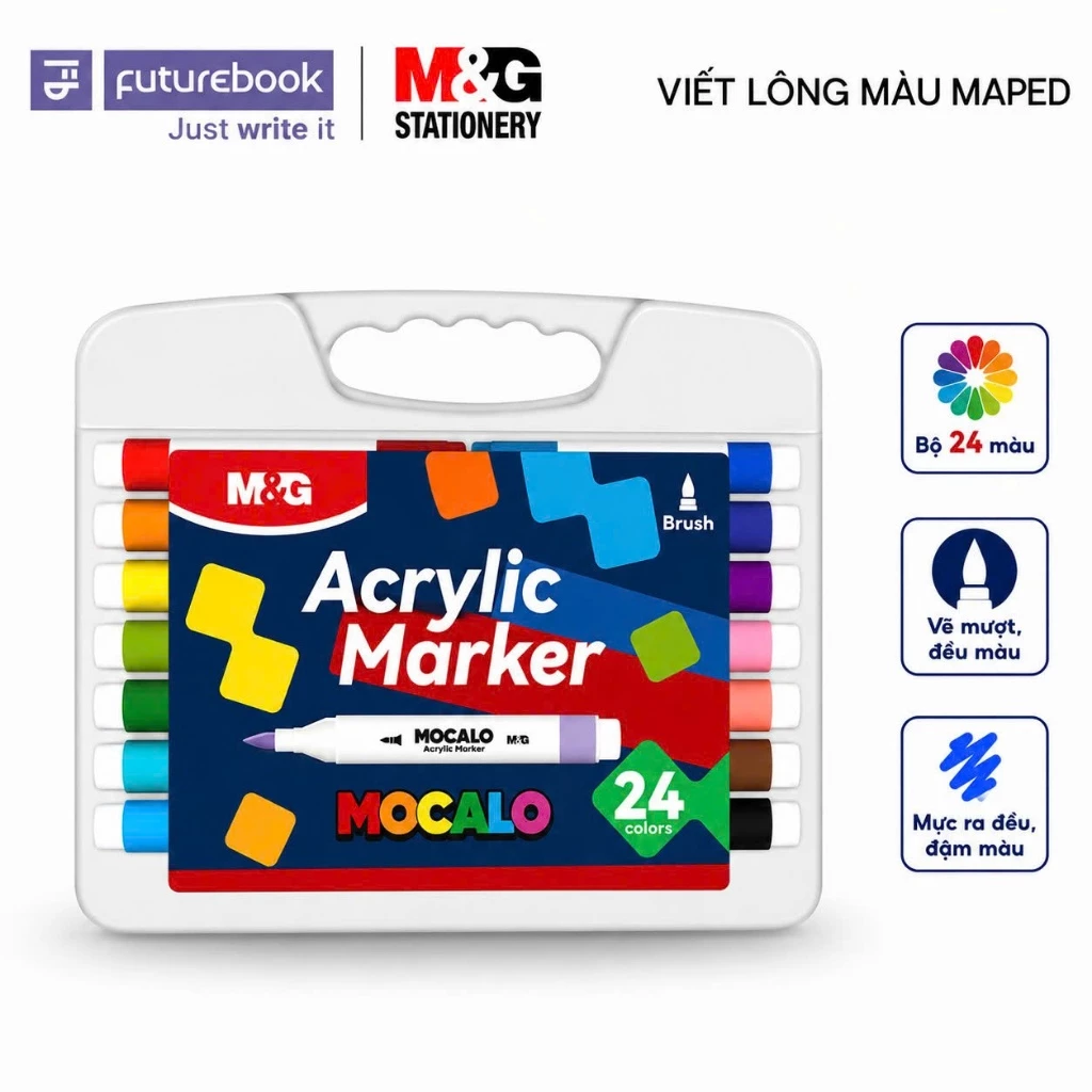 Hộp 24 Cây Bút Sáp Màu Color'Peps Wax 24 Màu, Thân Tam Giác Dễ Cầm Maped FUTUREBOOK Phân Phối Chính Hãng