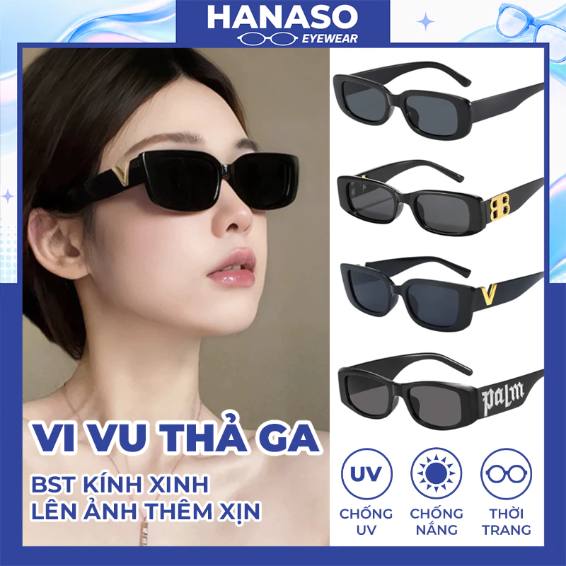 Kính mắt râm mát thời trang nữ phong cách retro chống tia UVđi chơi biển chụp ảnh đẹp HANASO Nhóm 1