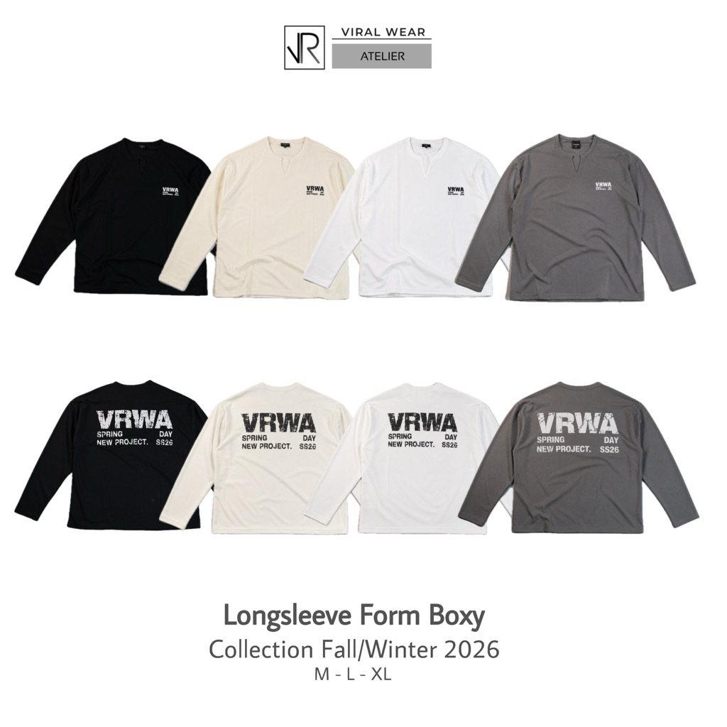 Áo Thun Dài Tay Longsleeve Viralwear Vải Waffle Form Rộng Boxy Unisex Nam Nữ