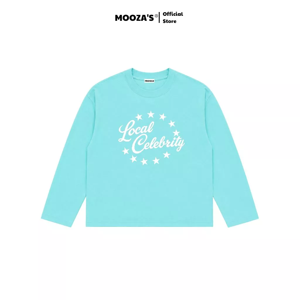 Áo Thun Dài Tay Màu Xanh Tiffany Form Oversize - Boxy Unisex - Cotton 100% Premium/local