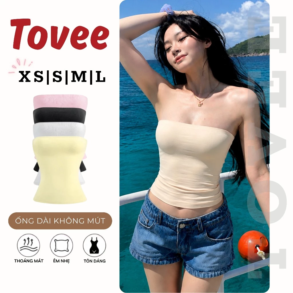 [SUMMER TUBE] Áo ỐNG TUBE TOP TRƠN Basic Chất Borip Lụa DD11, Áo Quây Nữ Ôm Body Nhiều Màu TOVEE