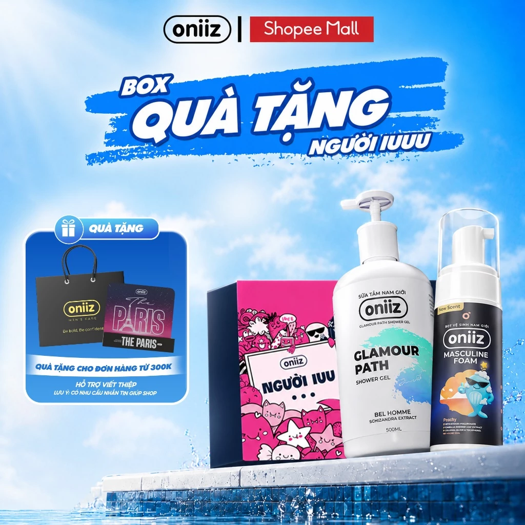 Quà Tặng Người IUU - Sữa tắm hương nước hoa 500ml, Bọt vệ sinh nam giới 100ml | Quà tặng nam giới