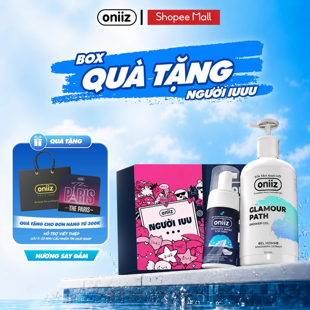Quà Tặng Người IUU - Hương Say Đắm Oniiz | Sữa tắm hương nước hoa BEL HOMME 500ml, Bọt vệ sinh nam giới Classical 100ml