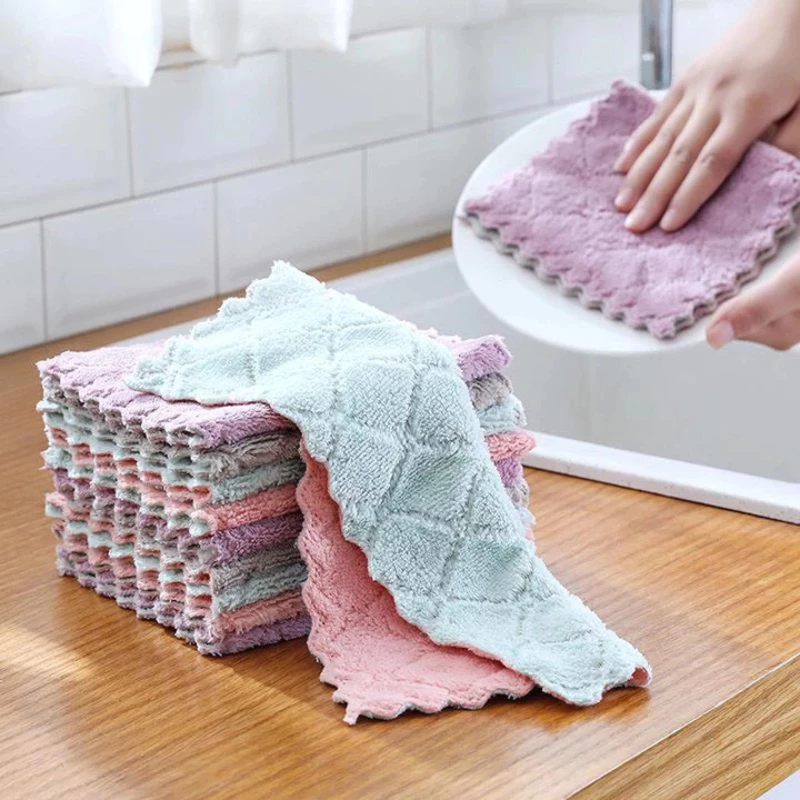 Combo 10 khăn lau bếp - khăn lau tay 2 mặt siêu thấm