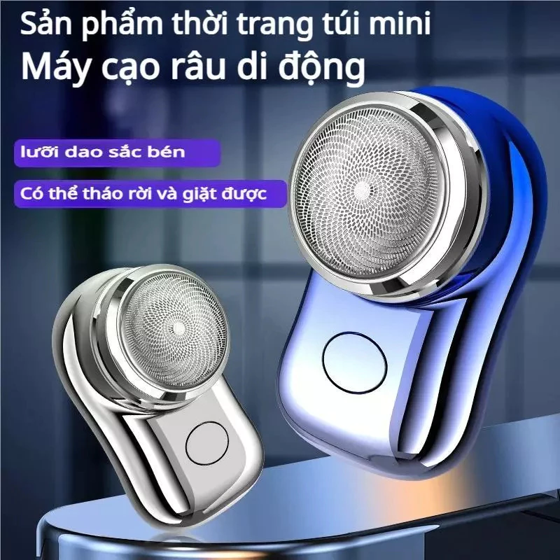 Máy cạo râu điện Mini dành cho nam có thể sạc lại Máy cạo râu cầm tay Dao Kép Siêu Bền Nhỏ Gọn