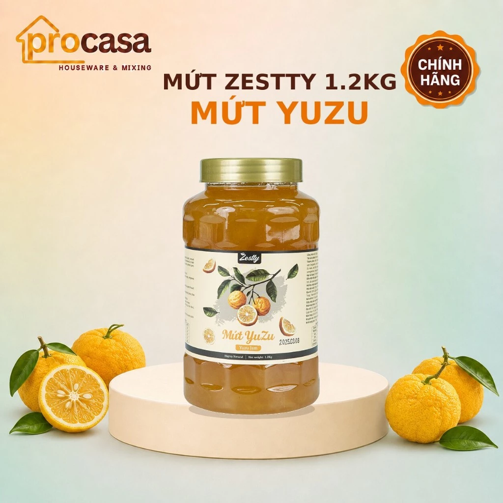 1.2kg Zestty - Mứt Yuzu Trái Cây – Yuzu Jam – Pha Trà, Soda, Kem, Bánh Ngọt - Nguyên liệu pha chế