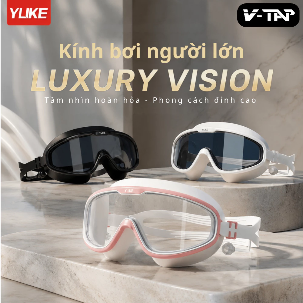 Kính bơi người lớn, Mặt nạ bơi YUKE 6008 Chống sương, Chống mờ - Nhập khẩu chính hãng