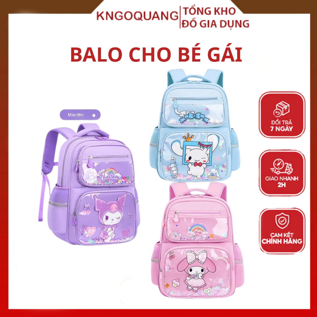 BaLo Cặp sách học sinh tiểu học mẫu mới hoạt hình ba lô culomi cho bé gái dễ thương lớp 3-6