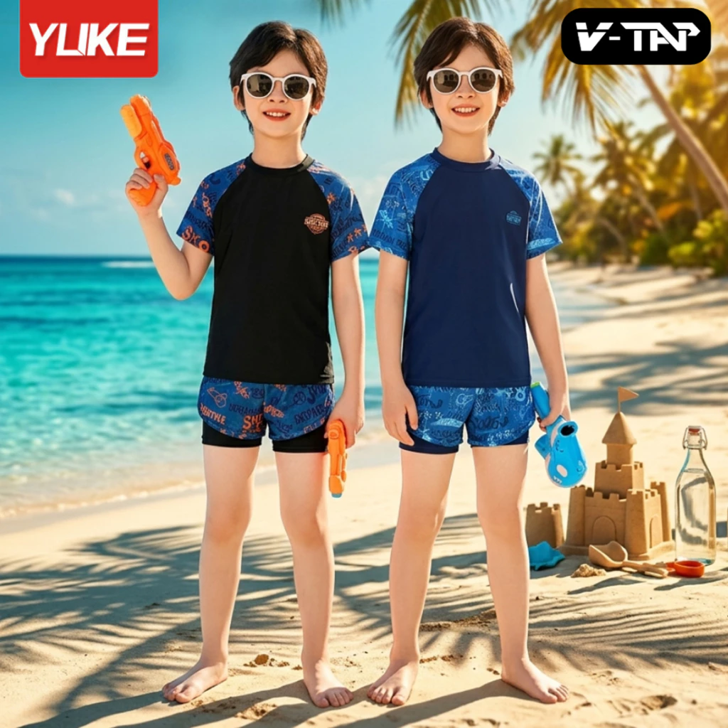 Bộ đồ bơi cho Bé Trai YUKE - 1173, Quần 2 lớp kín đáo - Hàng nhập khẩu, Đã kiểm tra chất lượng