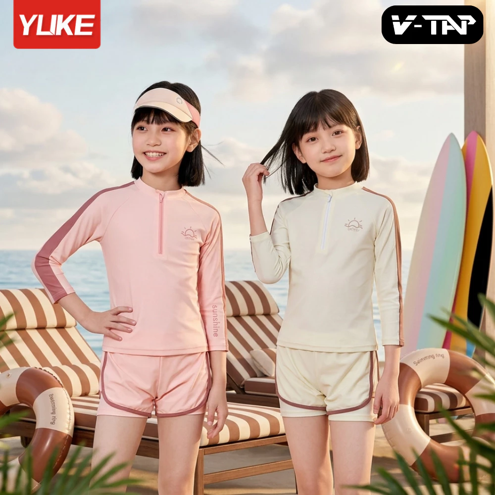 Bộ đồ bơi bé gái YUKE YY5027, Chất liệu co giãn - Nhập khẩu chính hãng