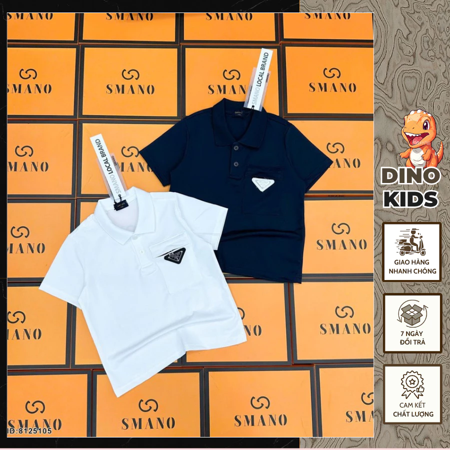 Áo Polo Bé Trai Pra Da Thêu Logo Túi Ngực Đơn Giản Siêu Đẹp_ Áo Polo Cho Bé Chất Cotton Co Dãn Thoáng Mát