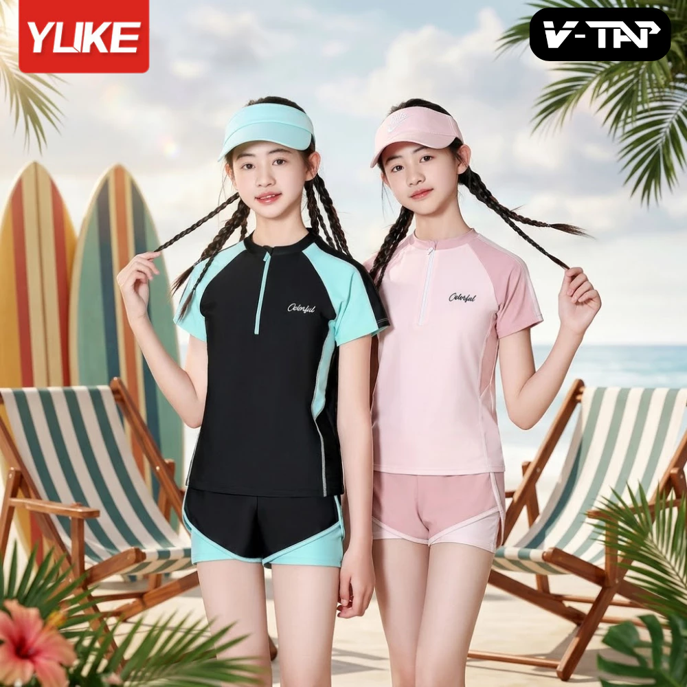 Bộ đồ bơi bé gái YUKE YY2383, Chất liệu co giãn - Nhập khẩu chính hãng