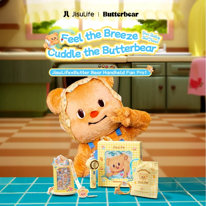 [JisuLife × Butterbear] Quạt cầm tay Pro1 pin 5000mAh sạc lại, gió mạnh 100 mức điều chỉnh, có màn hình LED