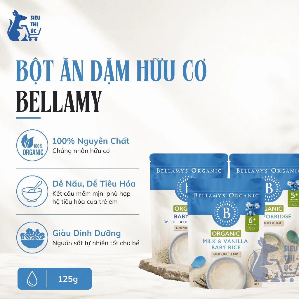 Bột Ăn Dặm Bellamy’s Hữu Cơ 125g