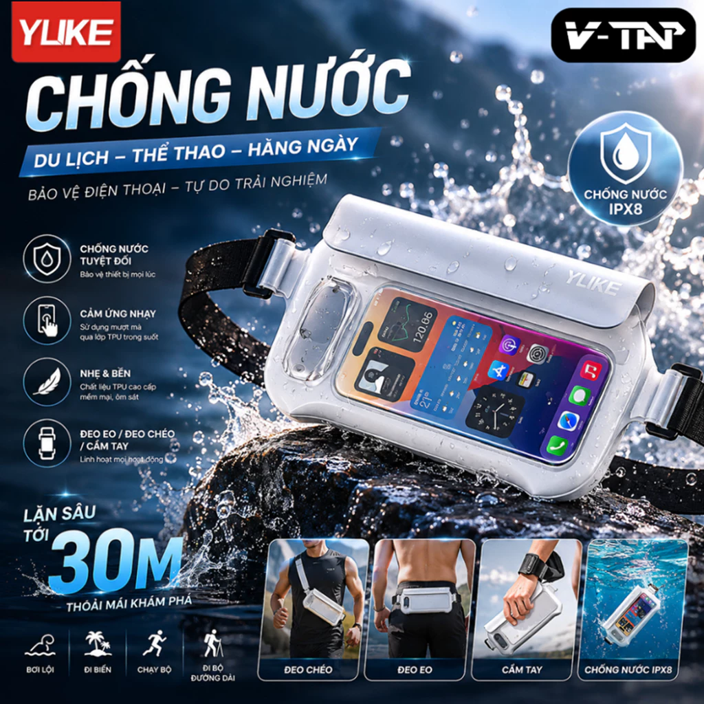 Túi đeo thể thao chống nước YUKE SJD681 - Chống nước IPX8/ Nhập khẩu chính hãng