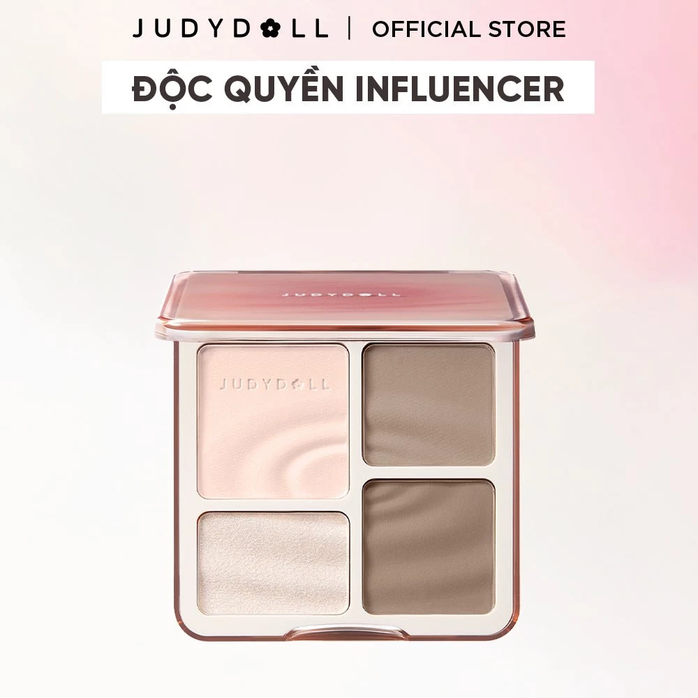 [KOL] Phấn Bắt Sáng Tạo Khối 4 Ô JUDYDOLL Highlight Contour Palette 9g