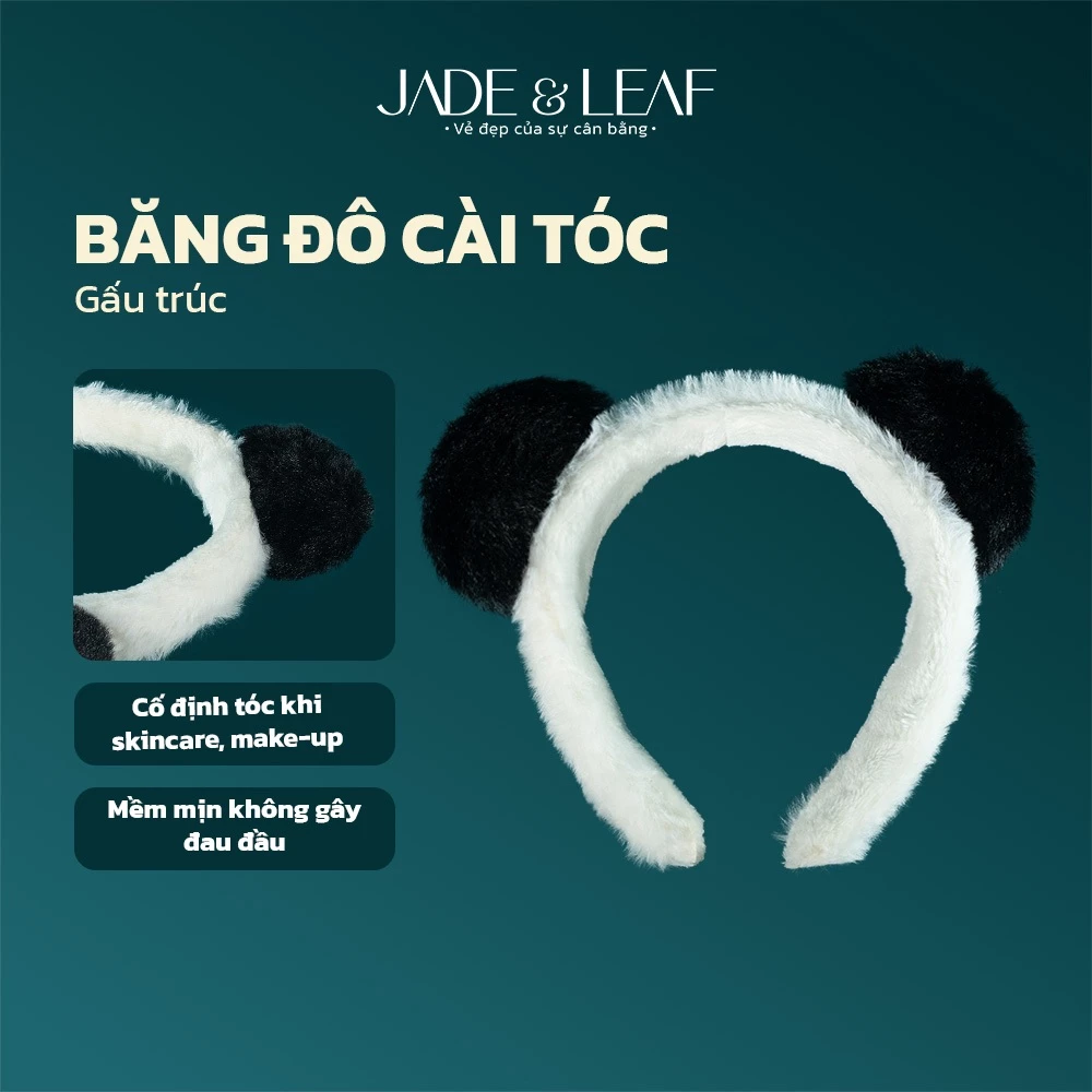 Băng Đô Cài Tóc Hình Gấu Trúc Jade&Leaf Giữ Tóc Gọn Gàng Hỗ Trợ Rửa Mặt Trang Điểm Thư Giãn