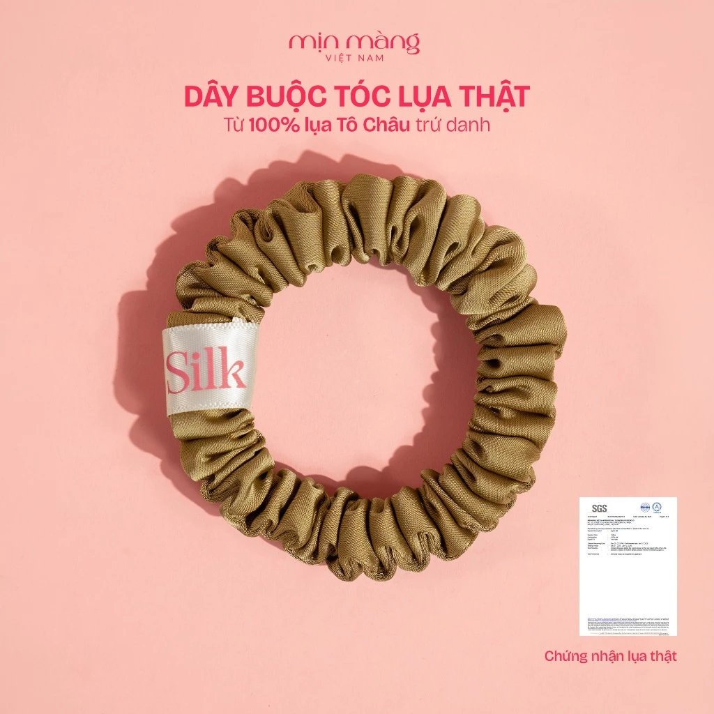 Dây Buộc Tóc Scrunchies Lụa Mềm Mại MỊN MÀNG VIỆT NAM Giảm Gãy Rụng Có Kiểm Định Lụa 100% Cao Cấp