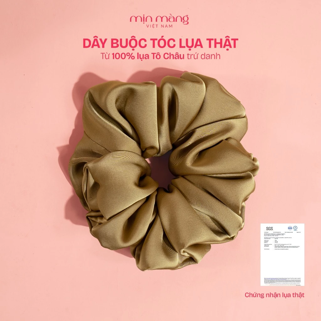 Dây Buộc Tóc Nữ Scrunchies Lụa Mềm Mại Giảm Gãy Rụng MỊN MÀNG VIỆT NAM Kiểm Định Lụa 100% Cao Cấp
