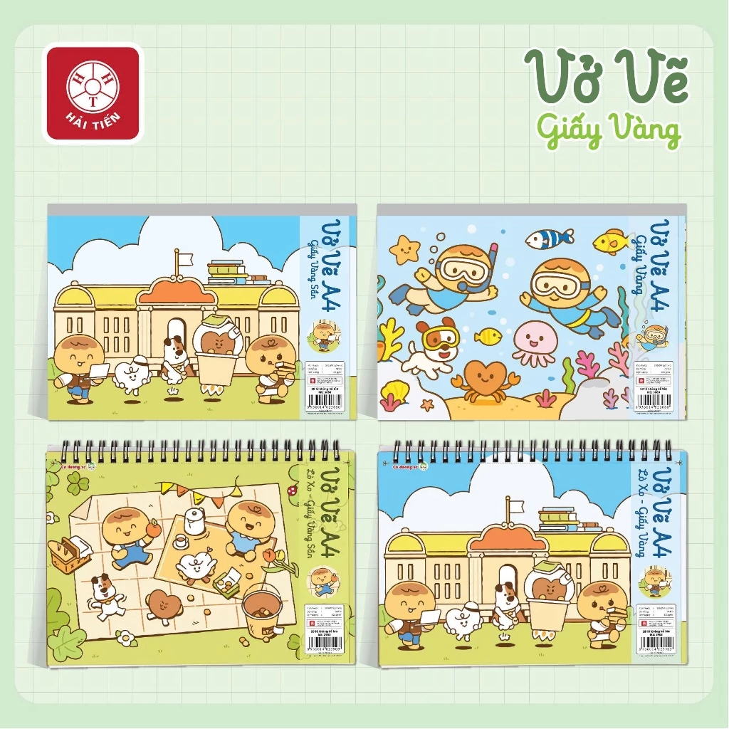 HẢI TIẾN Vở vẽ A4 Giấy Vàng - Bắt màu tốt