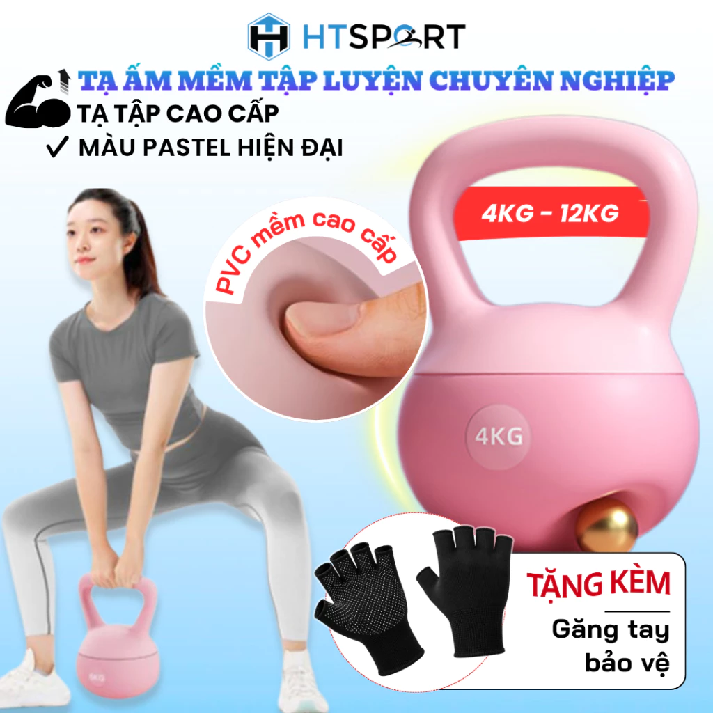 Tạ Ấm Mềm, Tạ Bình Vôi 4Kg - 12Kg Chất Liệu PVC Thân Thiện - Đàn Hồi Cao - An Toàn Tập Luyện Tại Nhà