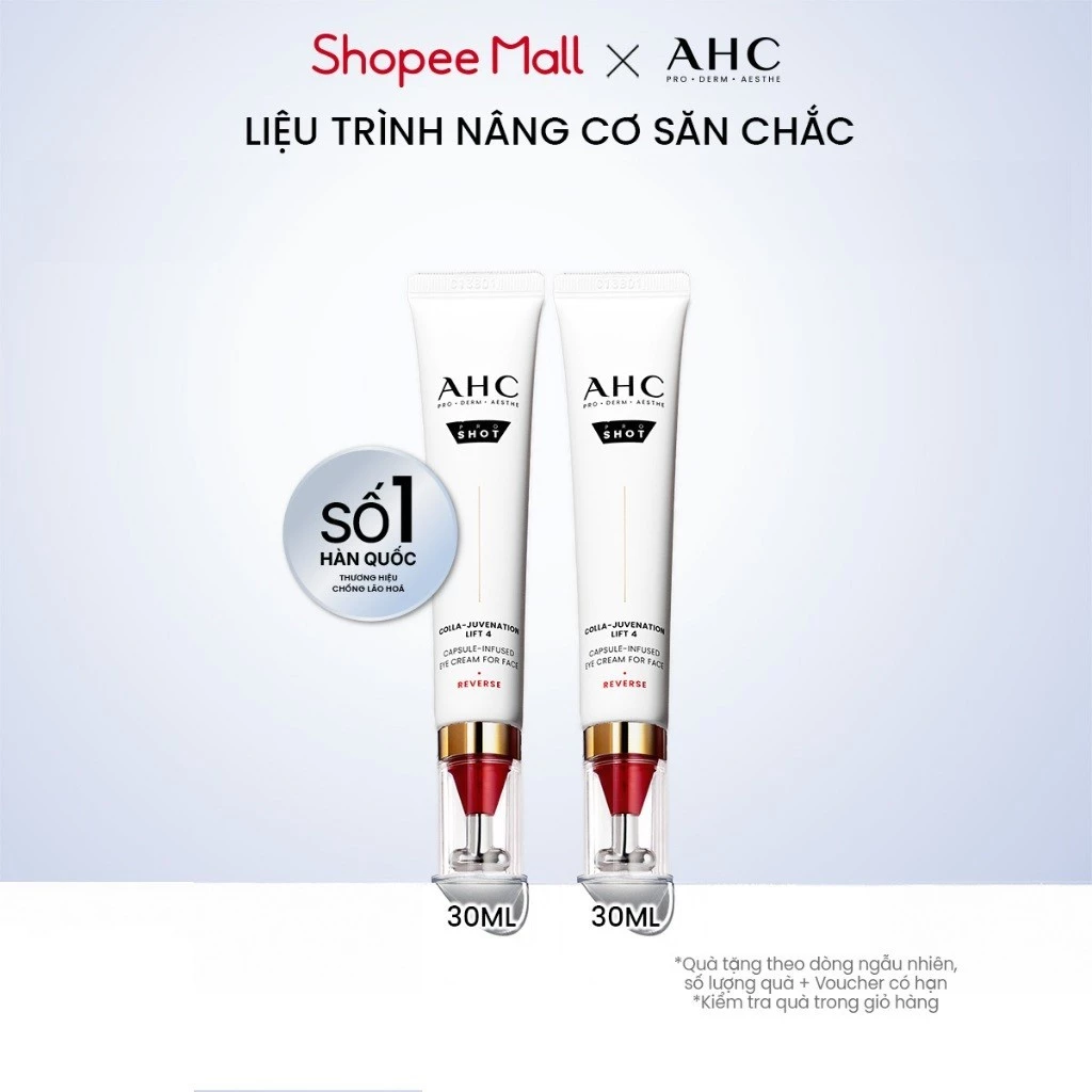 [LIVE] Combo 2 kem mắt cho mặt nâng cơ săn chắc/ cấp ẩm căng bóng/ mờ nám sáng da AHC 30ML
