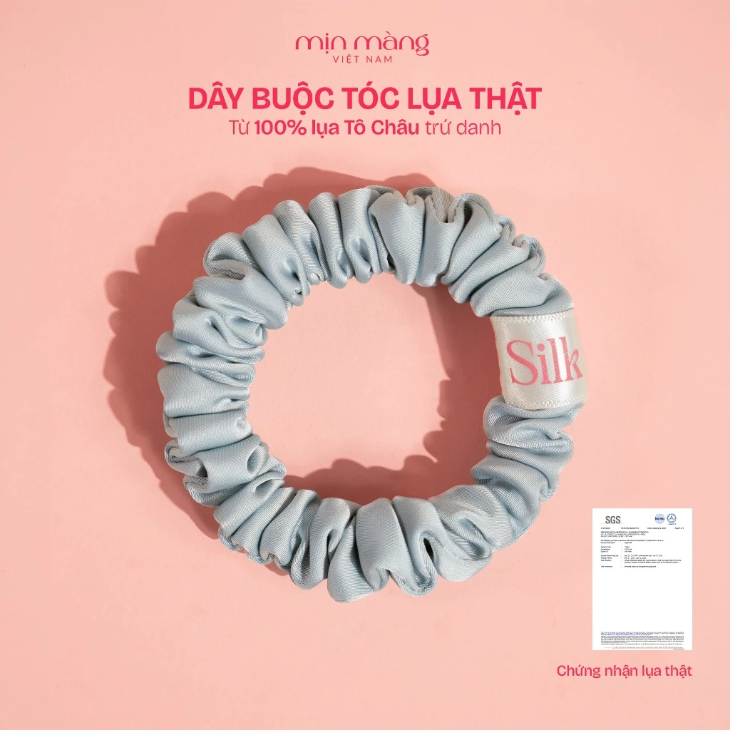 Scrunchies Dây Buộc Tóc Lụa Thật 100% Có Kiểm Định Chứng Nhận To Phồng Giữ Nếp Tốt MỊN MÀNG VIỆT NAM