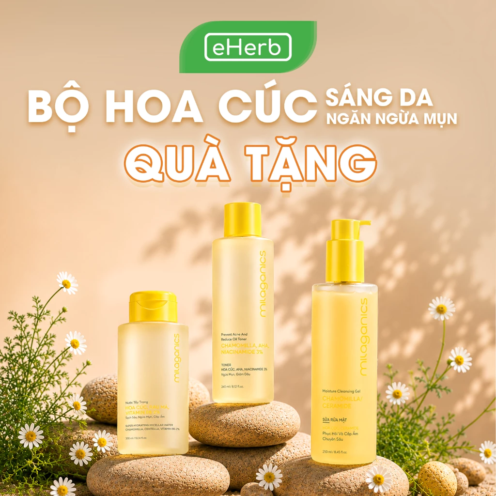 [GIFT] Bộ Sản Phẩm Chăm Sóc Da Hoa Cúc MILAGANICS Giúp Làm Sạch Sâu, Hỗ Trợ Ngừa Mụn Cấp Ẩm Phục Hồi