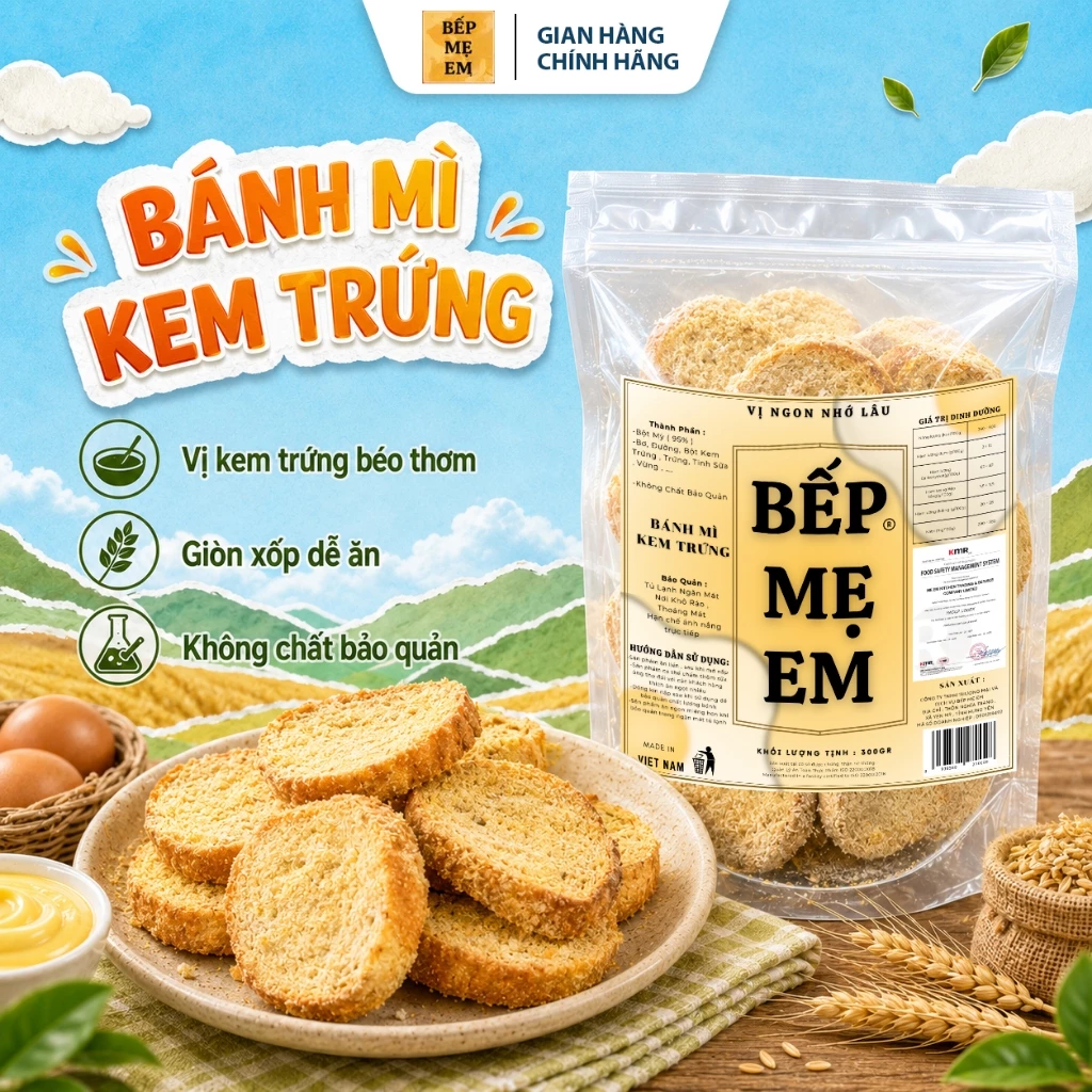 HOẢ TỐC - Bánh Mì vị Kem Trứng Bếp Mẹ Em